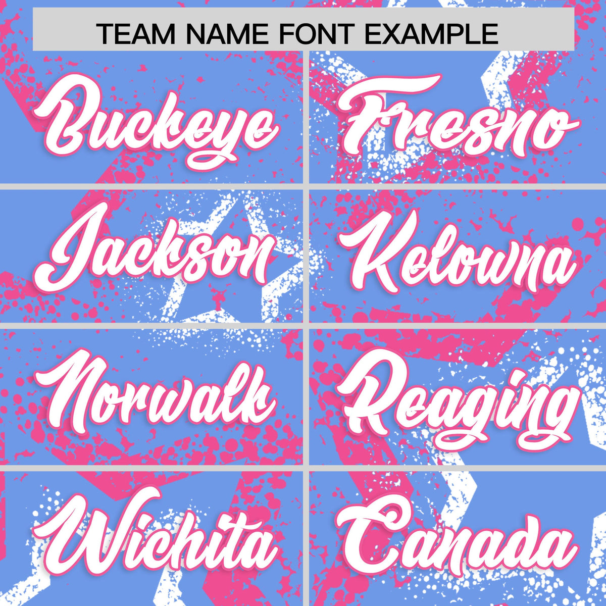Custom Light Blue White Pink Star-Shaped Ink Texture Graffiti Pattern Baseball Jersey | Sublimation Printed &amp; Stitched,Add Name and Numbern,Perfect for Parties,Perfect for Training | KXKSHOP