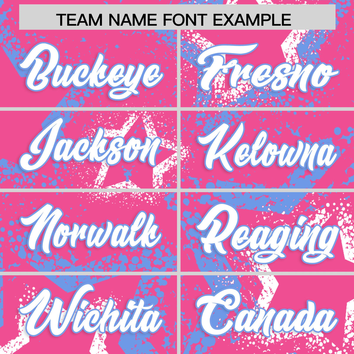 Custom Pink White Light Blue Star-Shaped Ink Texture Graffiti Pattern Baseball Jersey | Sublimation Printed &amp; Stitched,Add Name and Numbern,Perfect for Parties,Perfect for Training | KXKSHOP