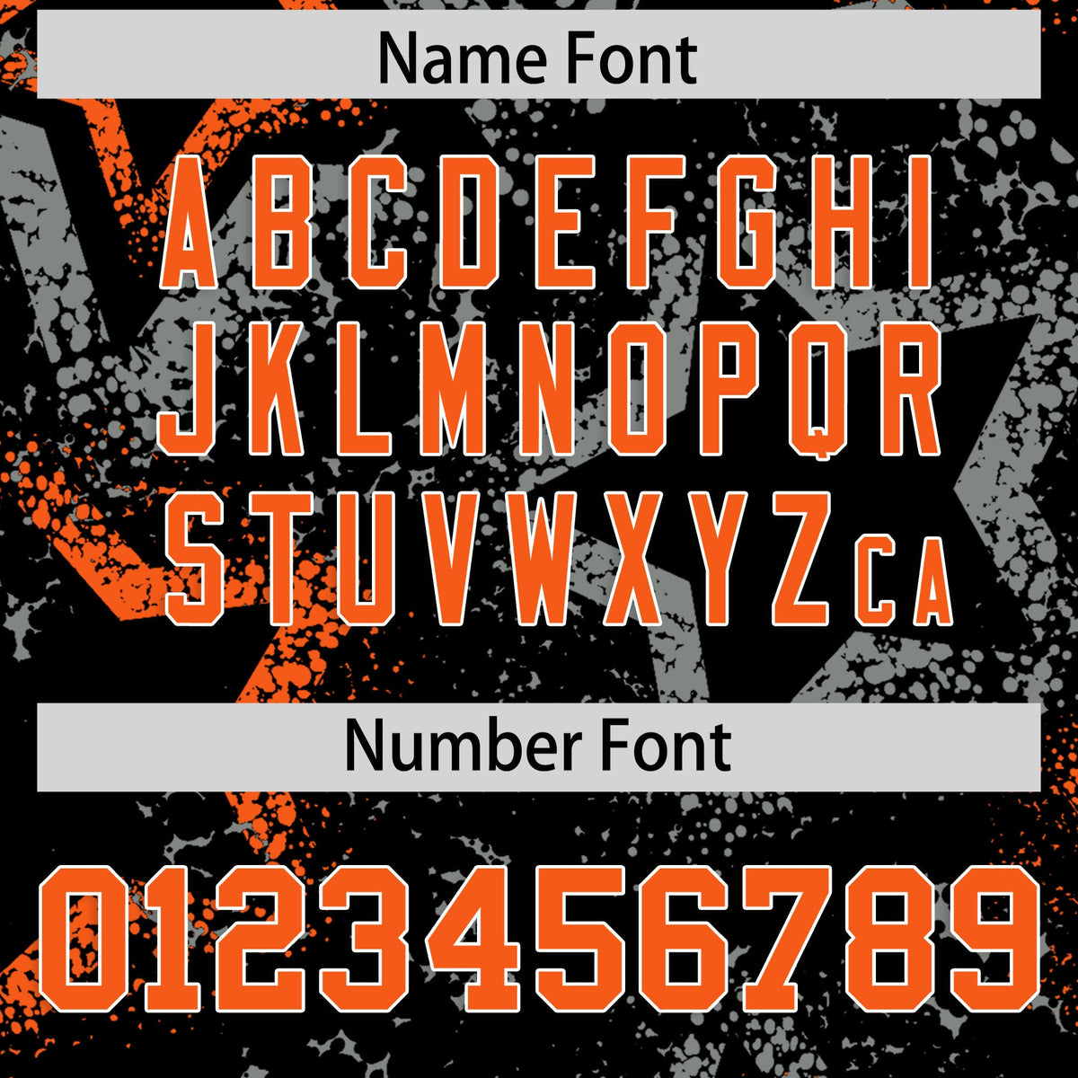 Custom Black Orange White Star-Shaped Ink Texture Graffiti Pattern Baseball Jersey | Sublimation Printed &amp; Stitched,Add Name and Numbern,Perfect for Parties,Perfect for Training | KXKSHOP