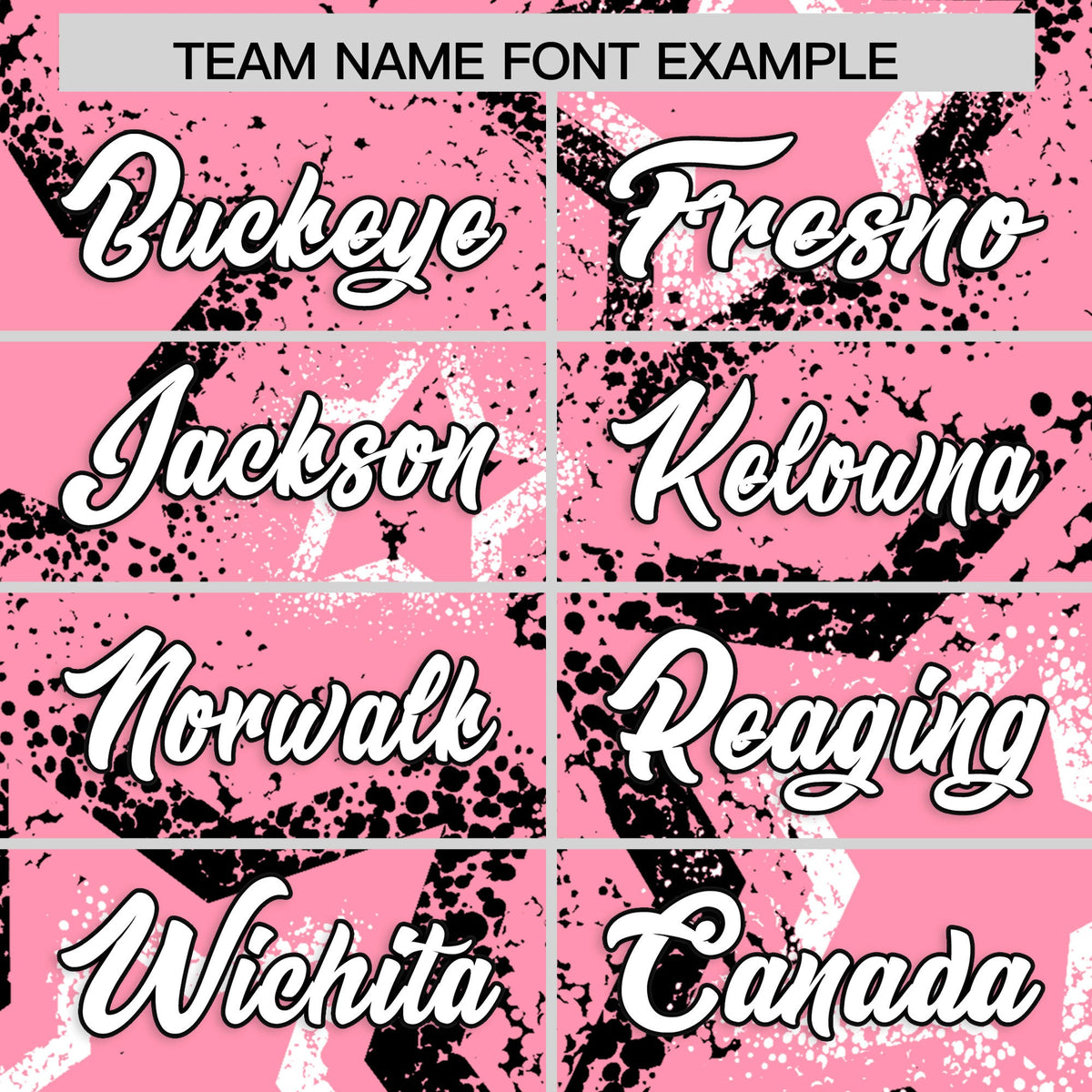 Custom Light Pink White Black Star-Shaped Ink Texture Graffiti Pattern Baseball Jersey | Sublimation Printed &amp; Stitched,Add Name and Numbern,Perfect for Parties,Perfect for Training | KXKSHOP