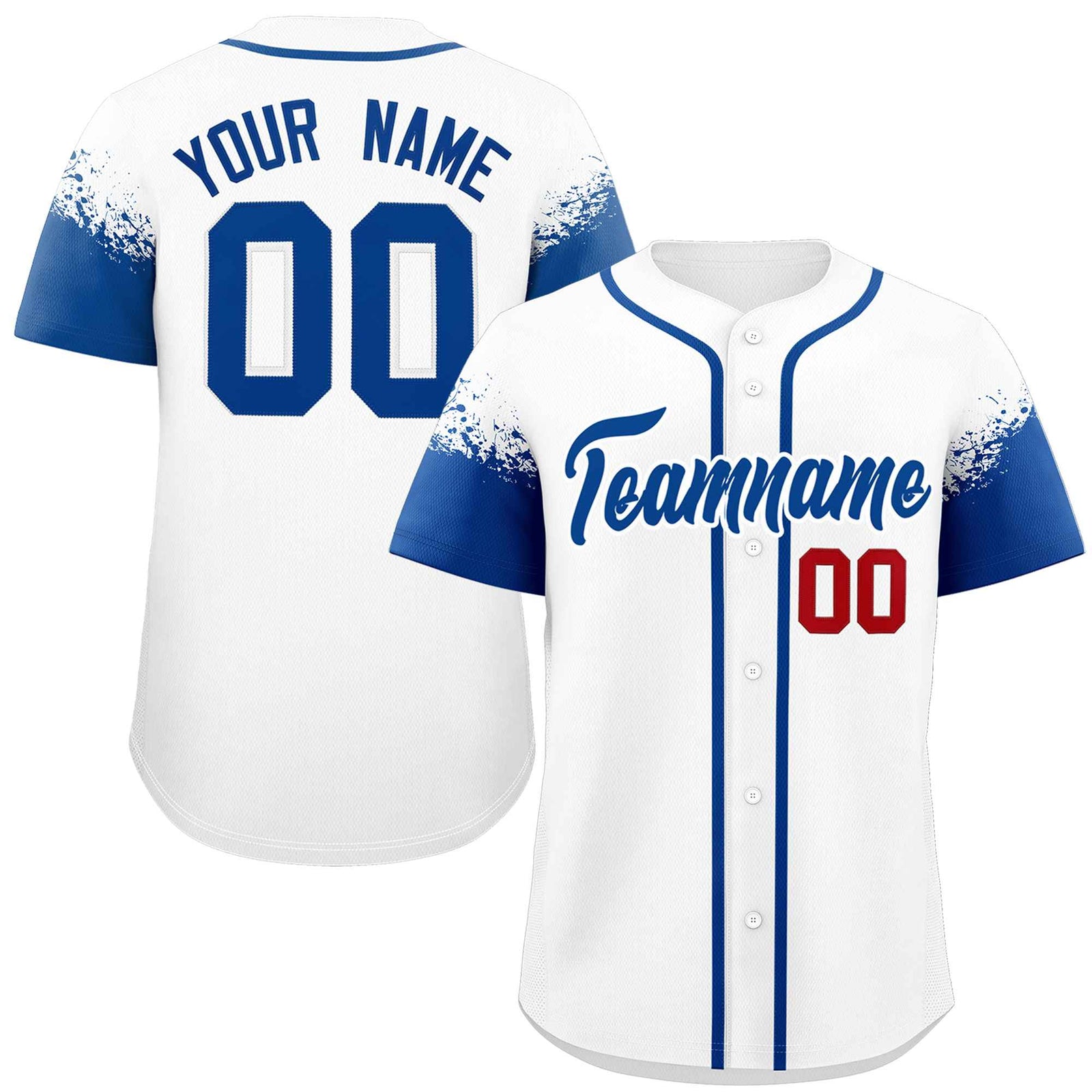 Custom White Royal Personalized Raglan Sleeves Design Authentic Baseball Jersey