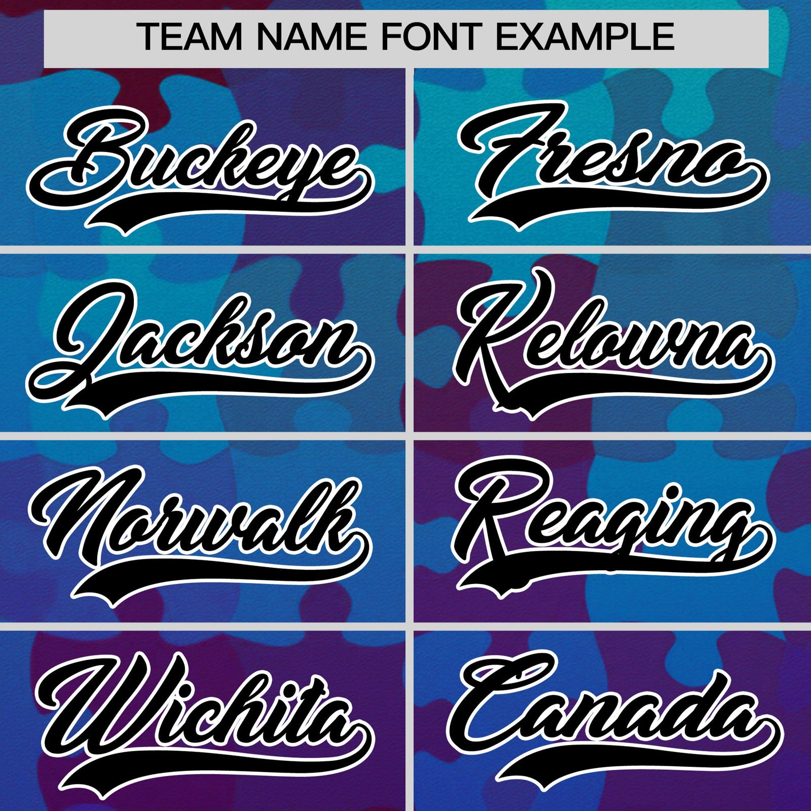 Custom Blue Black White Puzzle Elements Baseball Jersey | Sublimation Printed & Stitched,Add Name and Numbern,Perfect for Teams | KXKSHOP