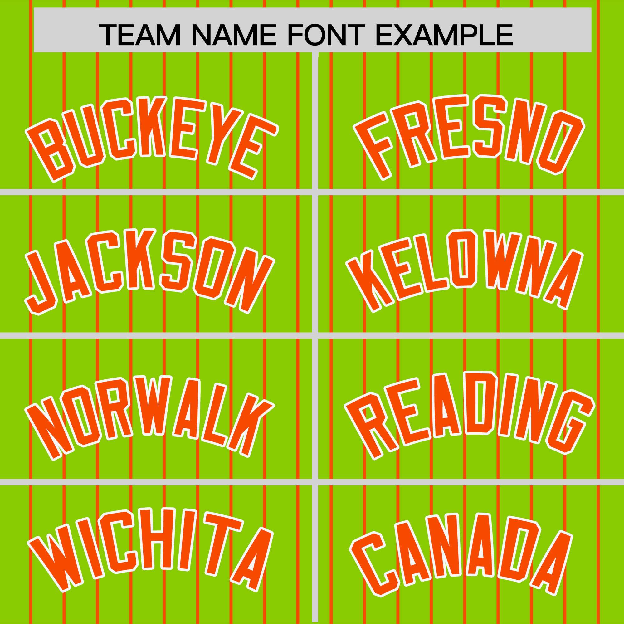 Custom Neon Green Orange Pinstripe Personalized Two-Tone Authentic Baseball Jersey