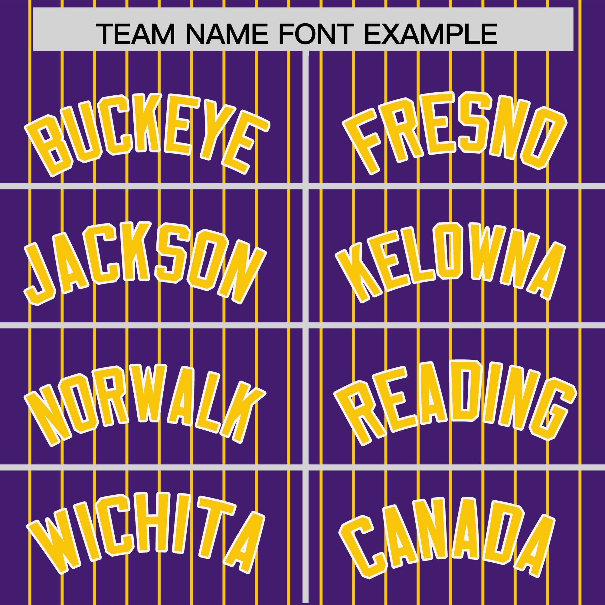 Custom Purple Gold Pinstripe Personalized Two-Tone Authentic Baseball Jersey