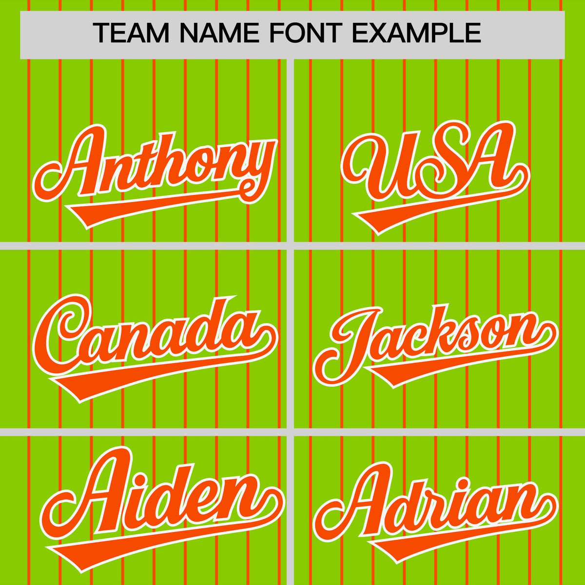 Custom Neon Green Orange Pinstripe Personalized Two-Tone Authentic Baseball Jersey