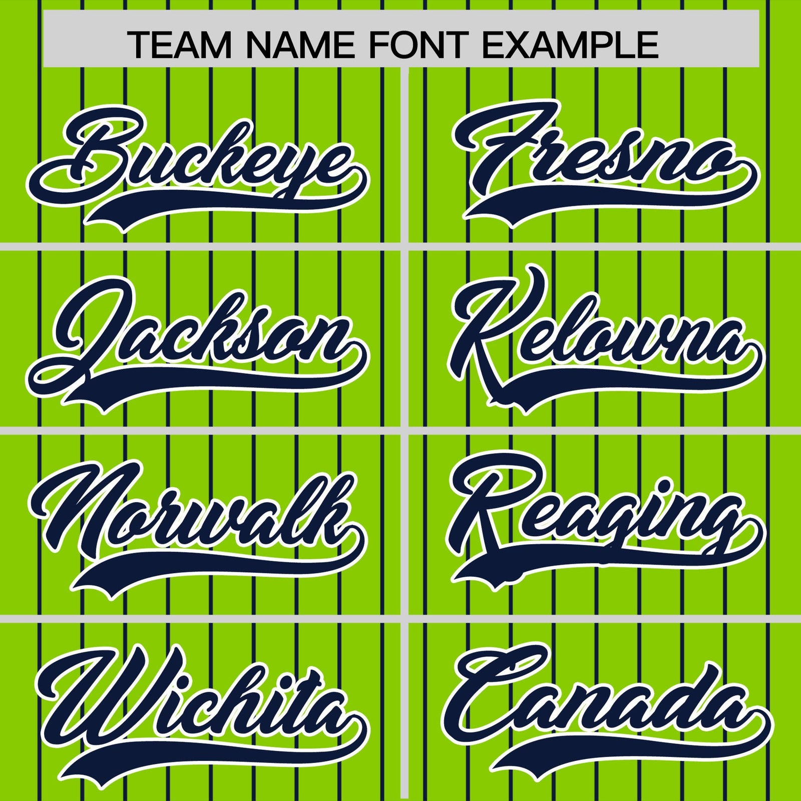 Custom Neon Green Navy Pinstripe Personalized Two-Tone Authentic Baseball Jersey