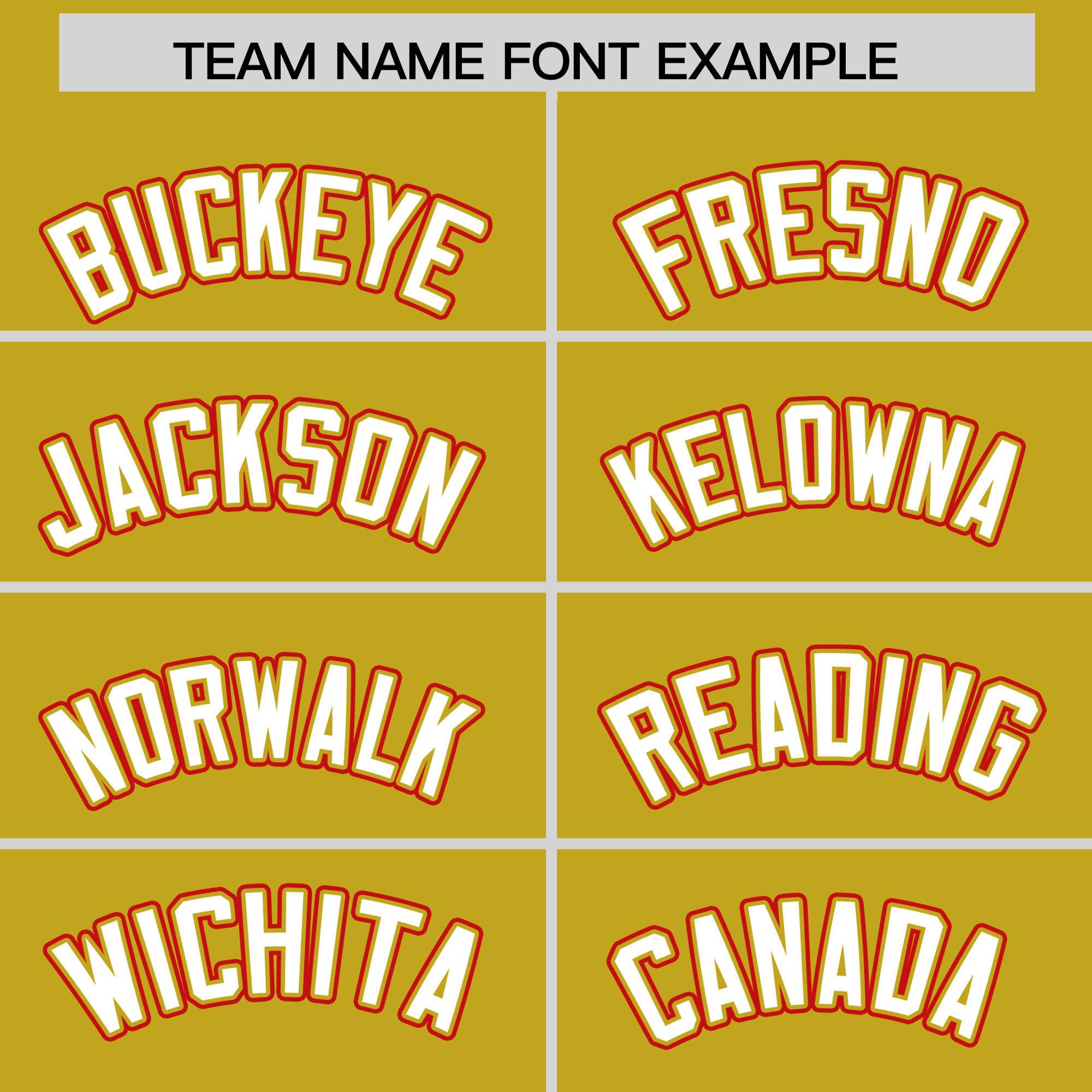 Custom Old Gold Red Personalized Color Block Authentic Baseball jersey