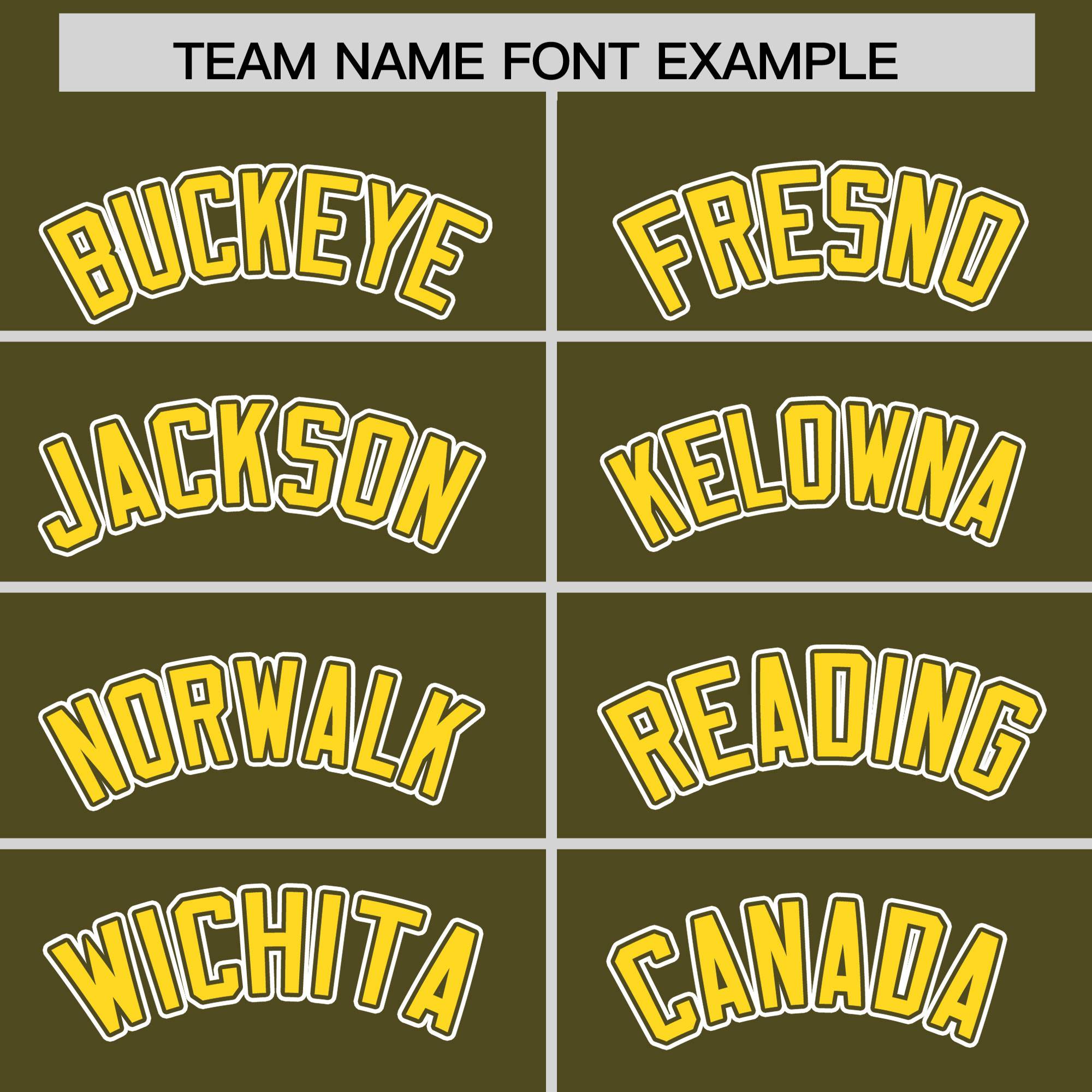 Custom Olive Gold Personalized Color Block Authentic Baseball jersey