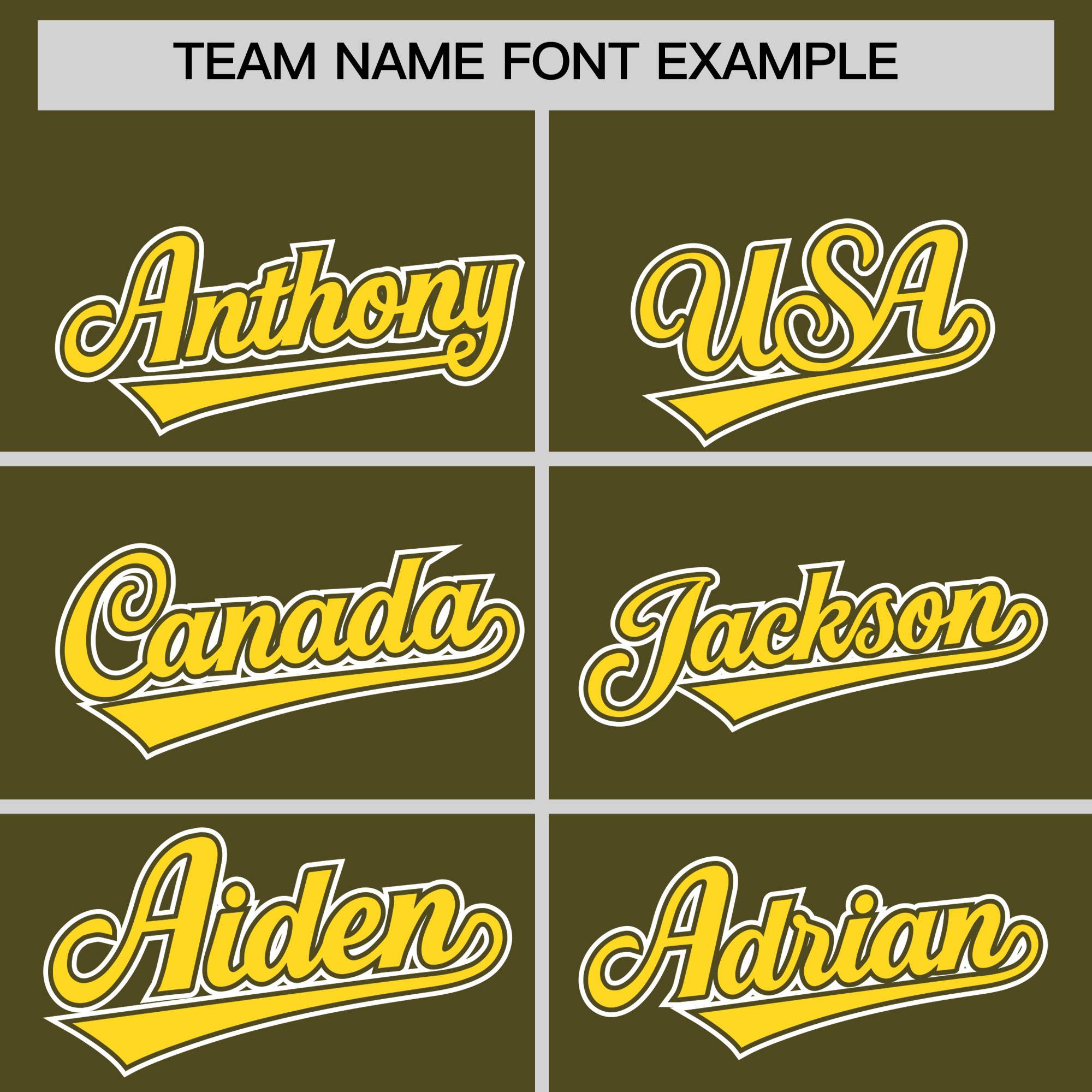Custom Olive Gold Personalized Color Block Authentic Baseball jersey