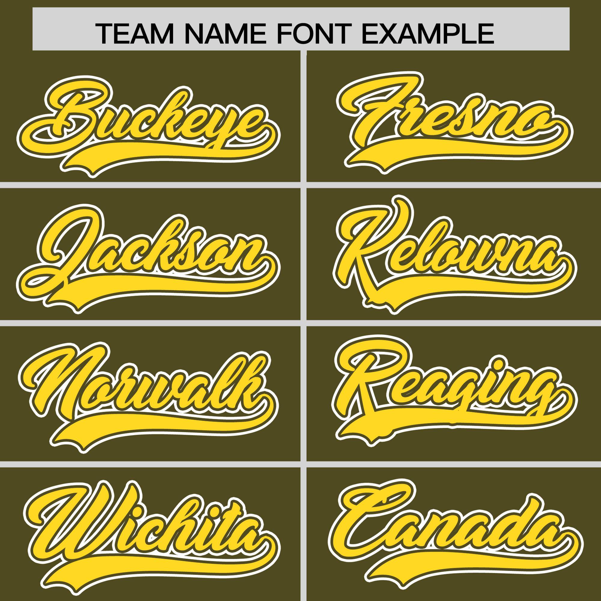 Custom Olive Gold Personalized Color Block Authentic Baseball jersey