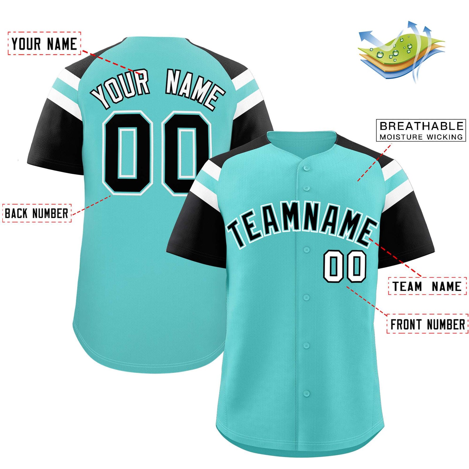Custom Bright Green Black Contrast Raglan Sleeves Authentic Baseball Jersey