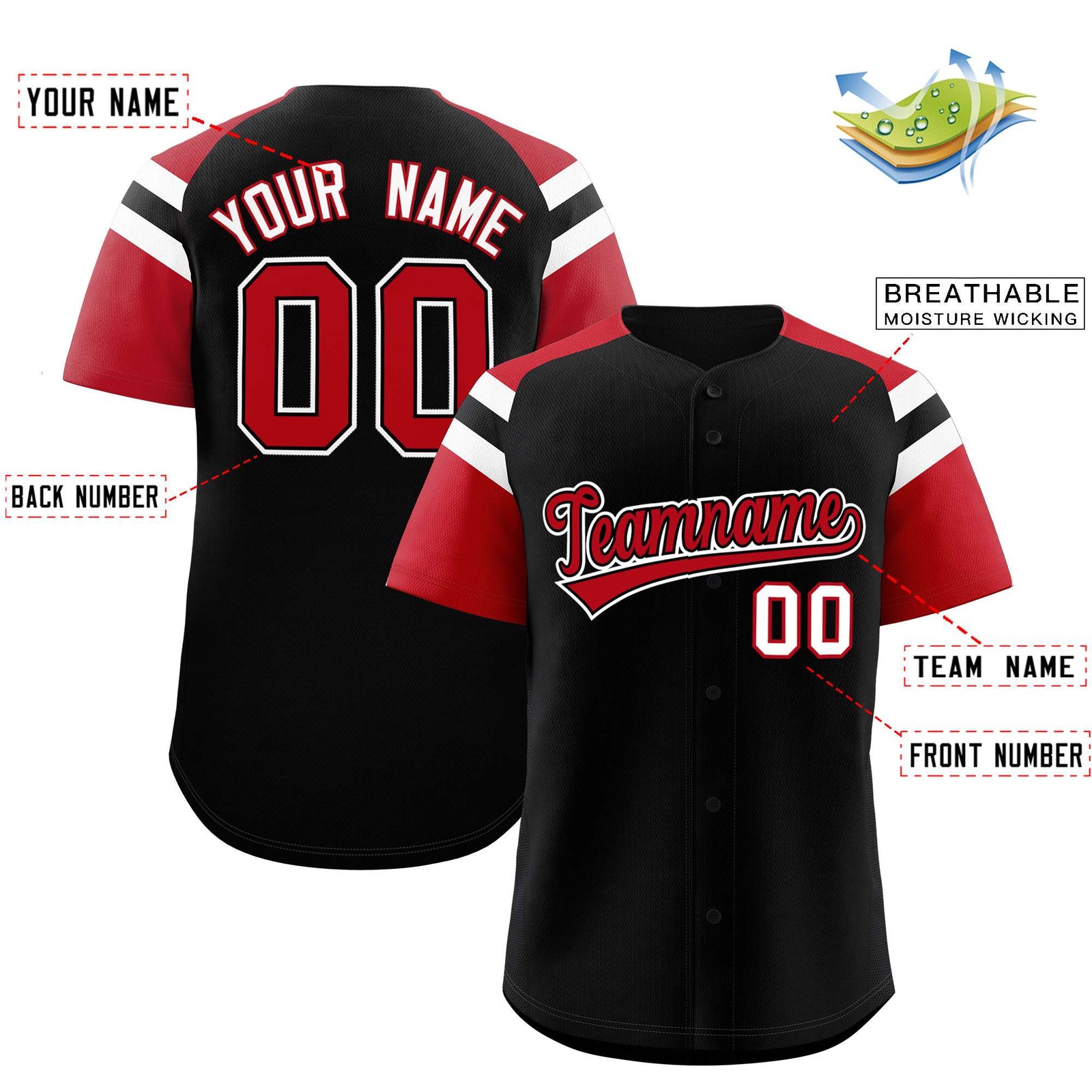 Custom-Black-Red-Contrast-Raglan-Sleeves-Authentic-Baseball-Jersey-001