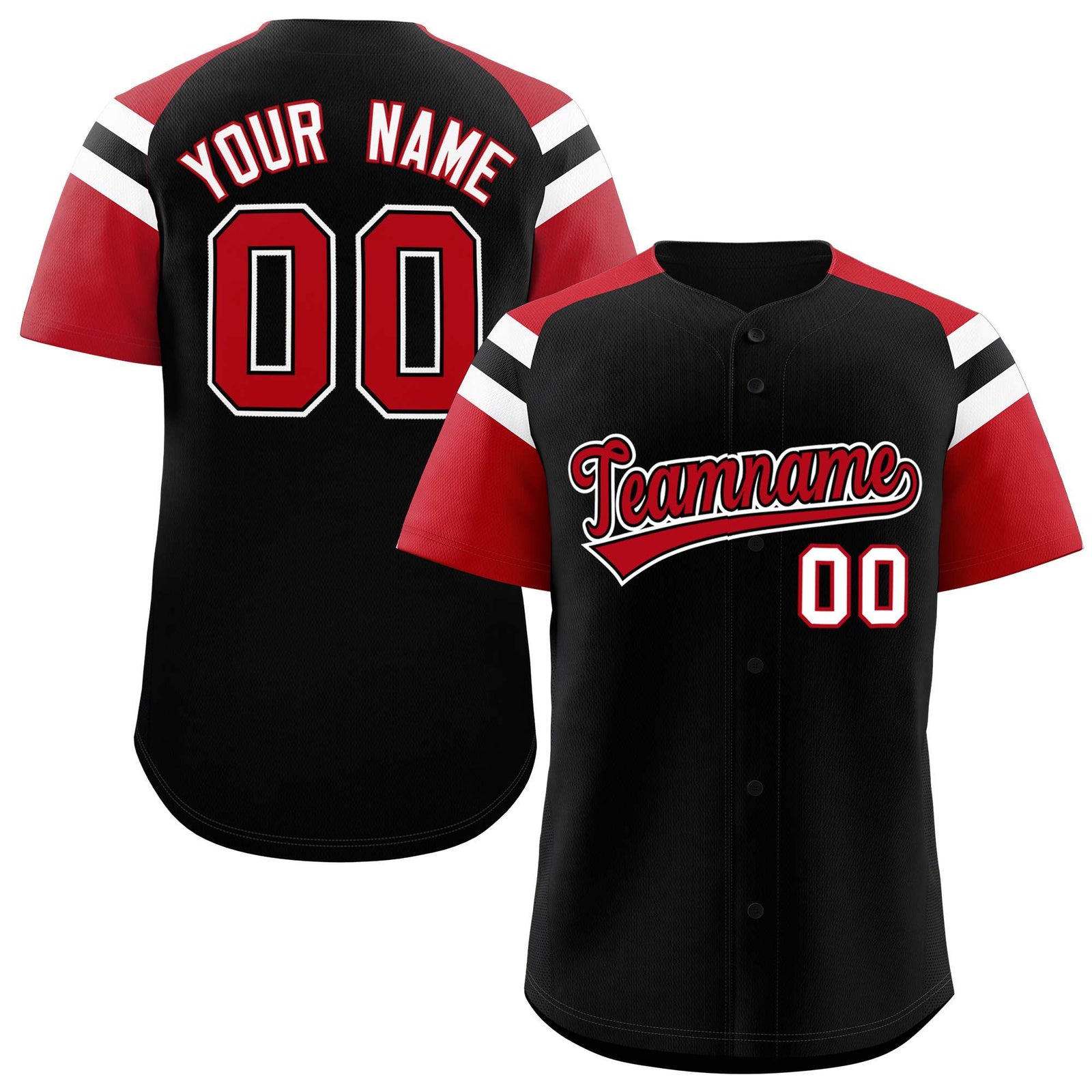 Custom-Black-Red-Contrast-Raglan-Sleeves-Authentic-Baseball-Jersey-001
