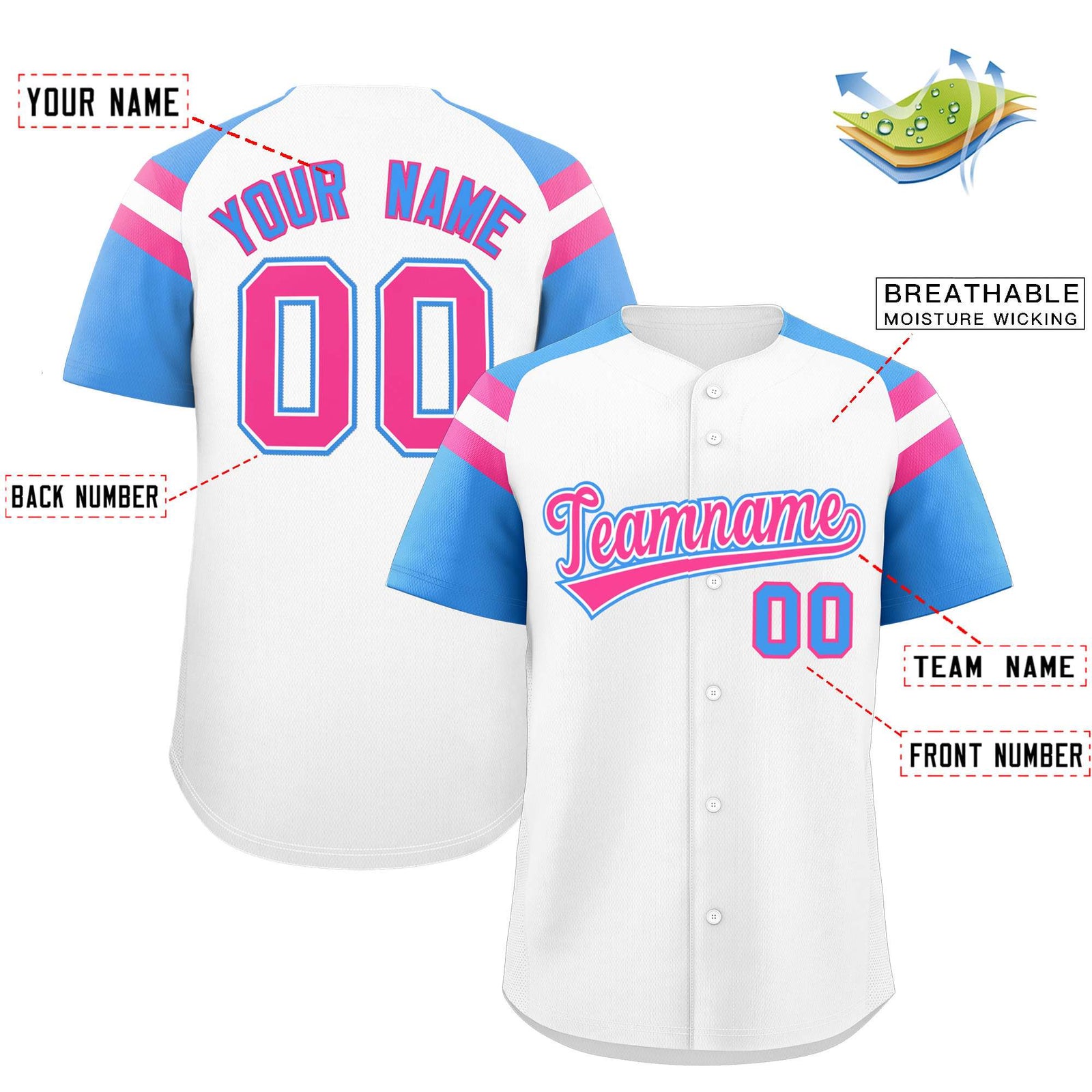 Custom-White-Powder-Blue-Contrast-Raglan-Sleeves-Authentic-Baseball-Jersey-011