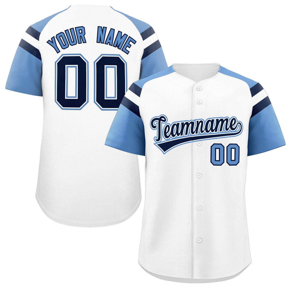 Custom-White-Light-Blue-Contrast-Raglan-Sleeves-Authentic-Baseball-Jersey-012