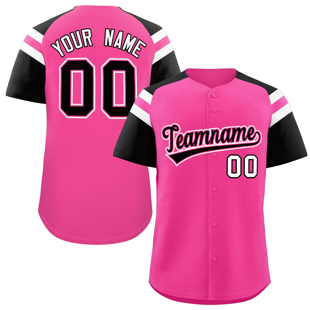 Custom-Pink-Black-Contrast-Raglan-Sleeves-Authentic-Baseball-Jersey-025