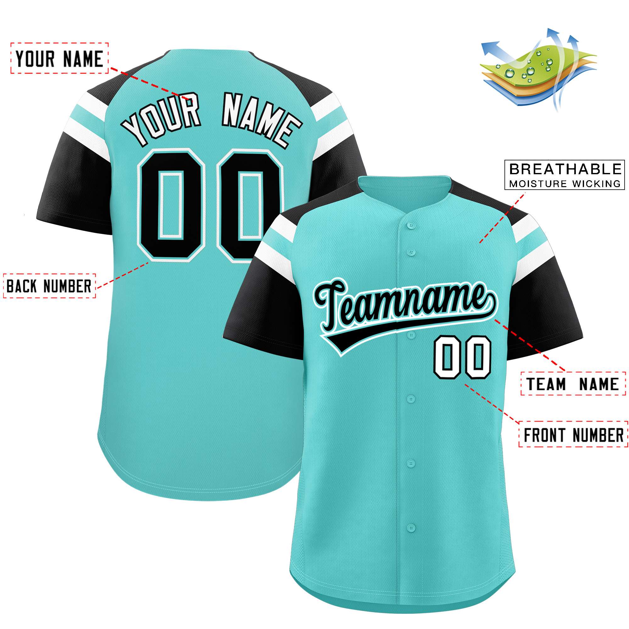 Custom-Bright-Green-Black-Contrast-Raglan-Sleeves-Authentic-Baseball-Jersey-027