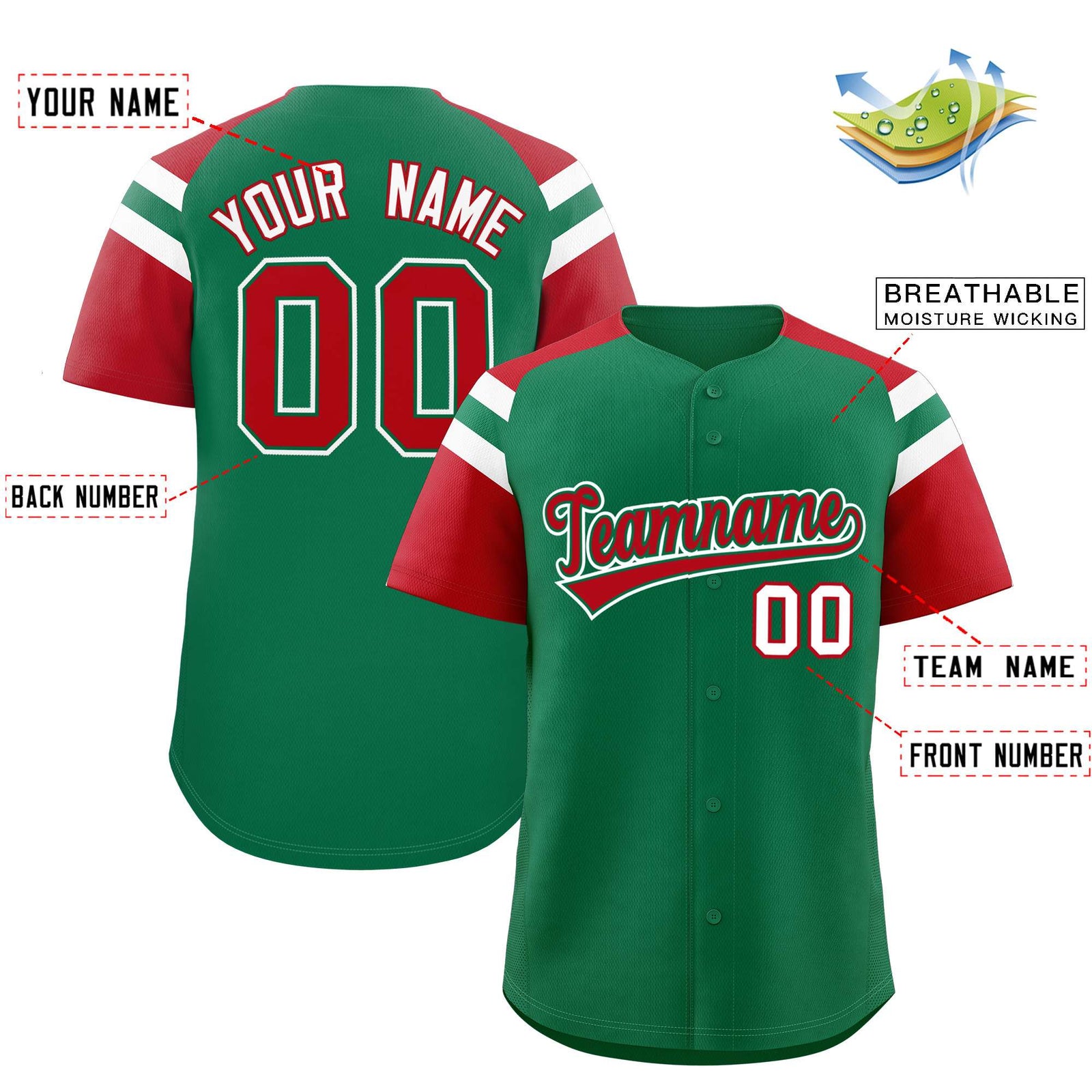 Custom-Kelly-Green-Red-Contrast-Raglan-Sleeves-Authentic-Baseball-Jersey-031