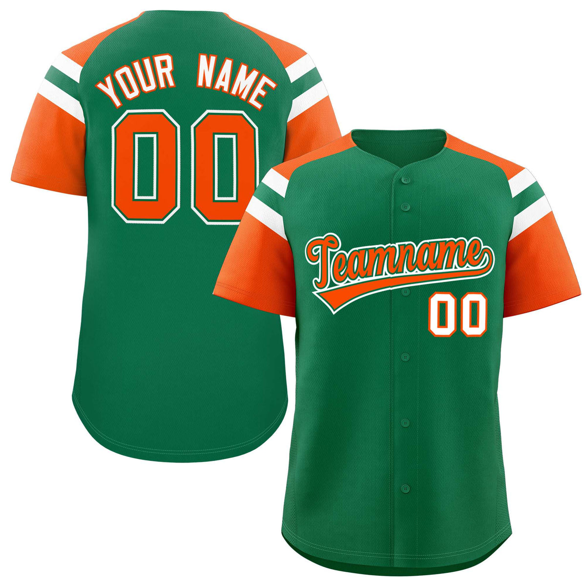 Custom-Kelly-Green-Orange-Contrast-Raglan-Sleeves-Authentic-Baseball-Jersey-037