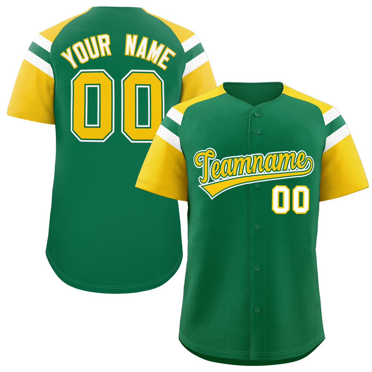 Custom-Kelly-Green-Gold-Contrast-Raglan-Sleeves-Authentic-Baseball-Jersey-050