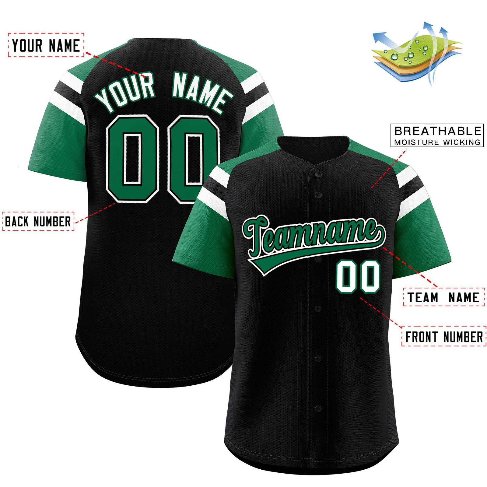 Custom-Black-Kelly-Green-Contrast-Raglan-Sleeves-Authentic-Baseball-Jersey-051