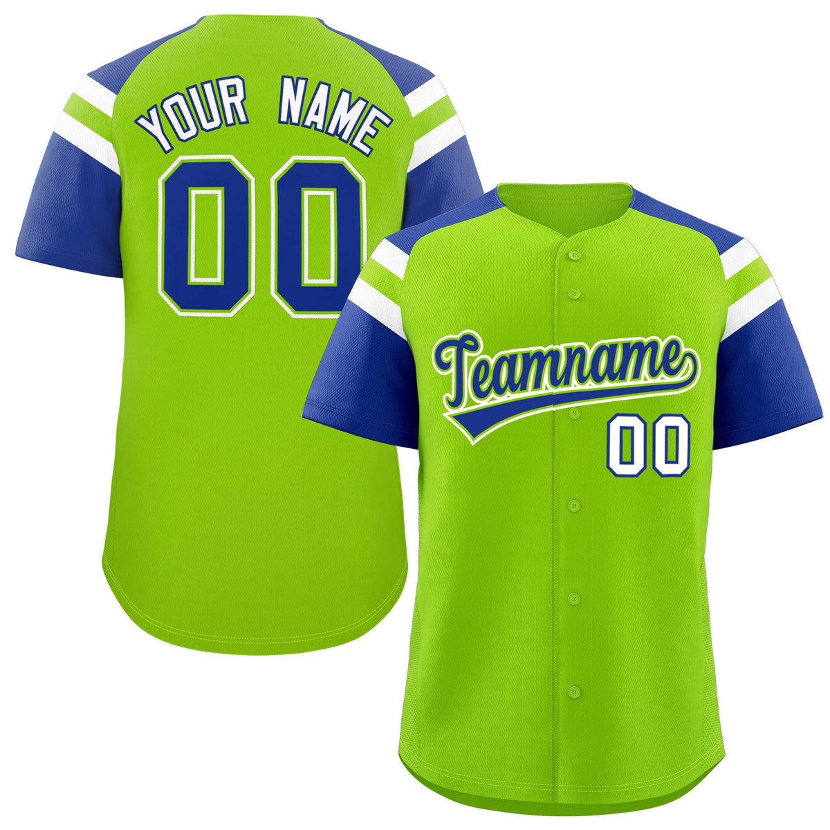Custom-Neon-Green-Royal-Contrast-Raglan-Sleeves-Authentic-Baseball-Jersey-073