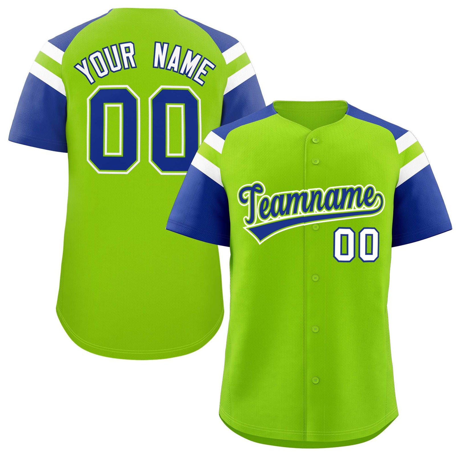 Custom-Neon-Green-Royal-Contrast-Raglan-Sleeves-Authentic-Baseball-Jersey-073