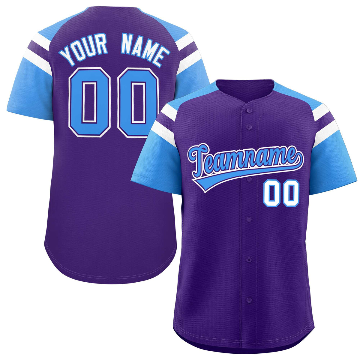 Custom-Purple-Powder-Blue-Contrast-Raglan-Sleeves-Authentic-Baseball-Jersey-077