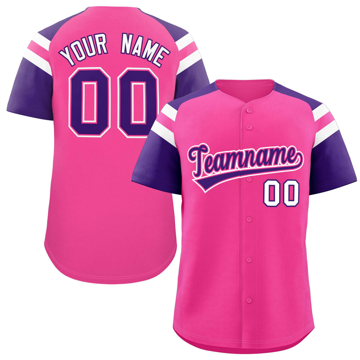 Custom-Pink-Purple-Contrast-Raglan-Sleeves-Authentic-Baseball-Jersey-081