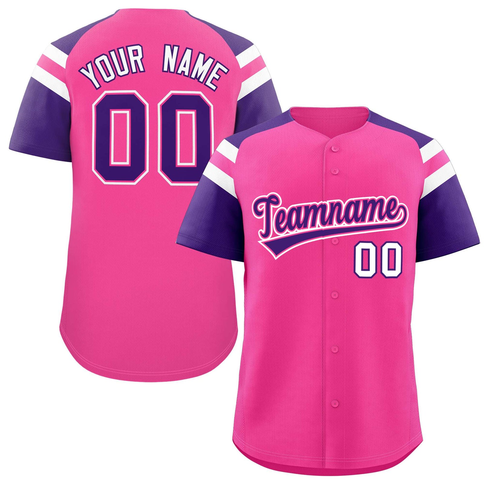 Custom-Pink-Purple-Contrast-Raglan-Sleeves-Authentic-Baseball-Jersey-081