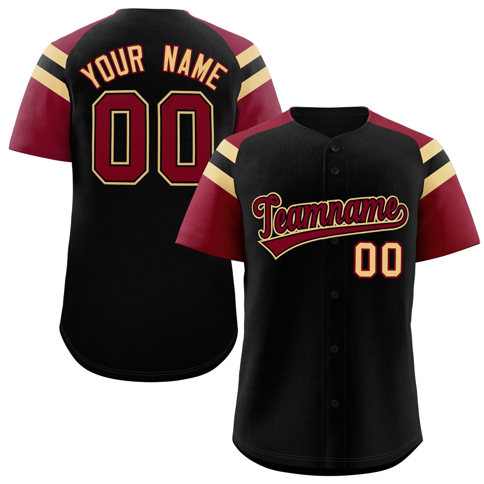 Custom-Black-Crimson-Contrast-Raglan-Sleeves-Authentic-Baseball-Jersey-095