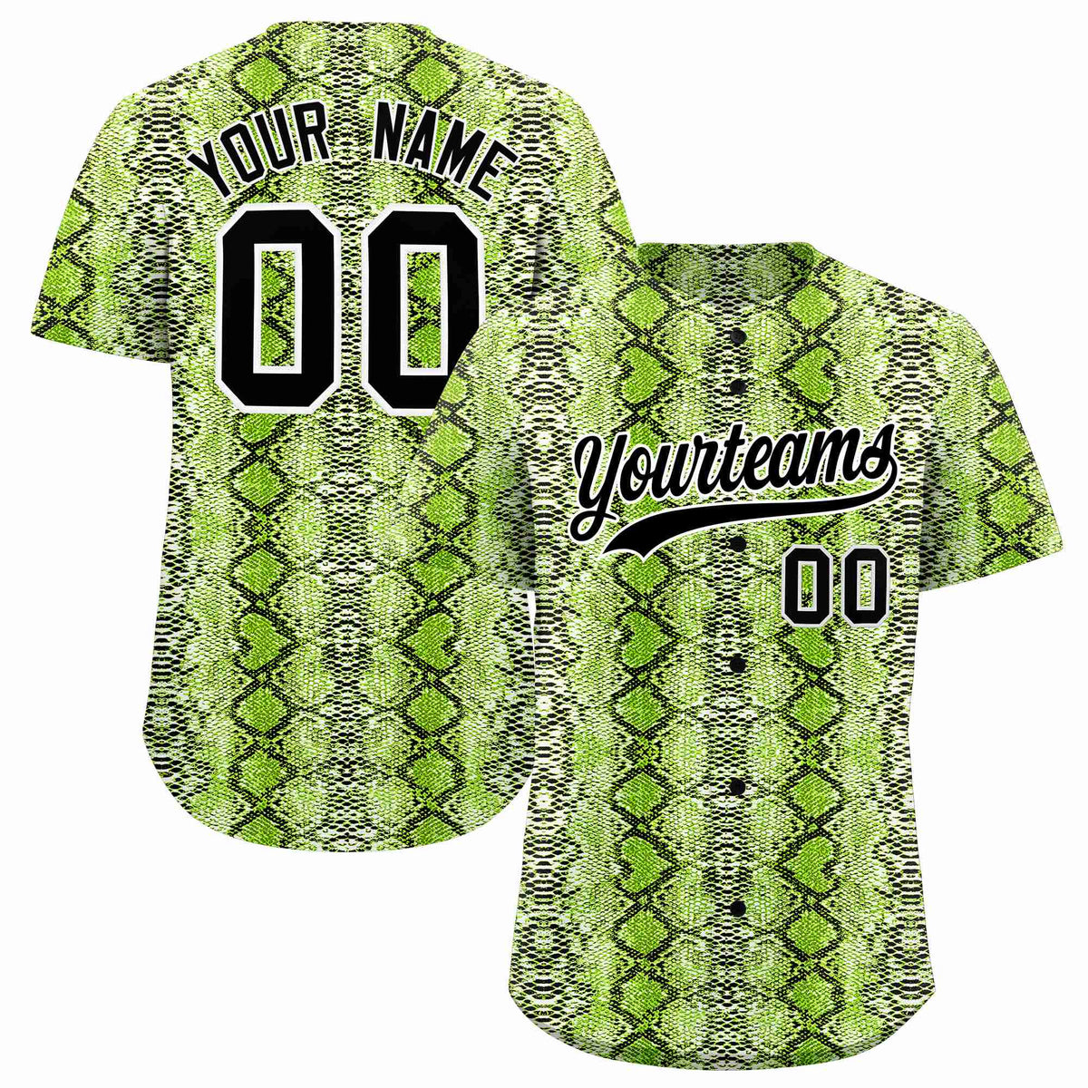 Custom Multi Color Snakeskin Pattern Authentic Baseball Jersey