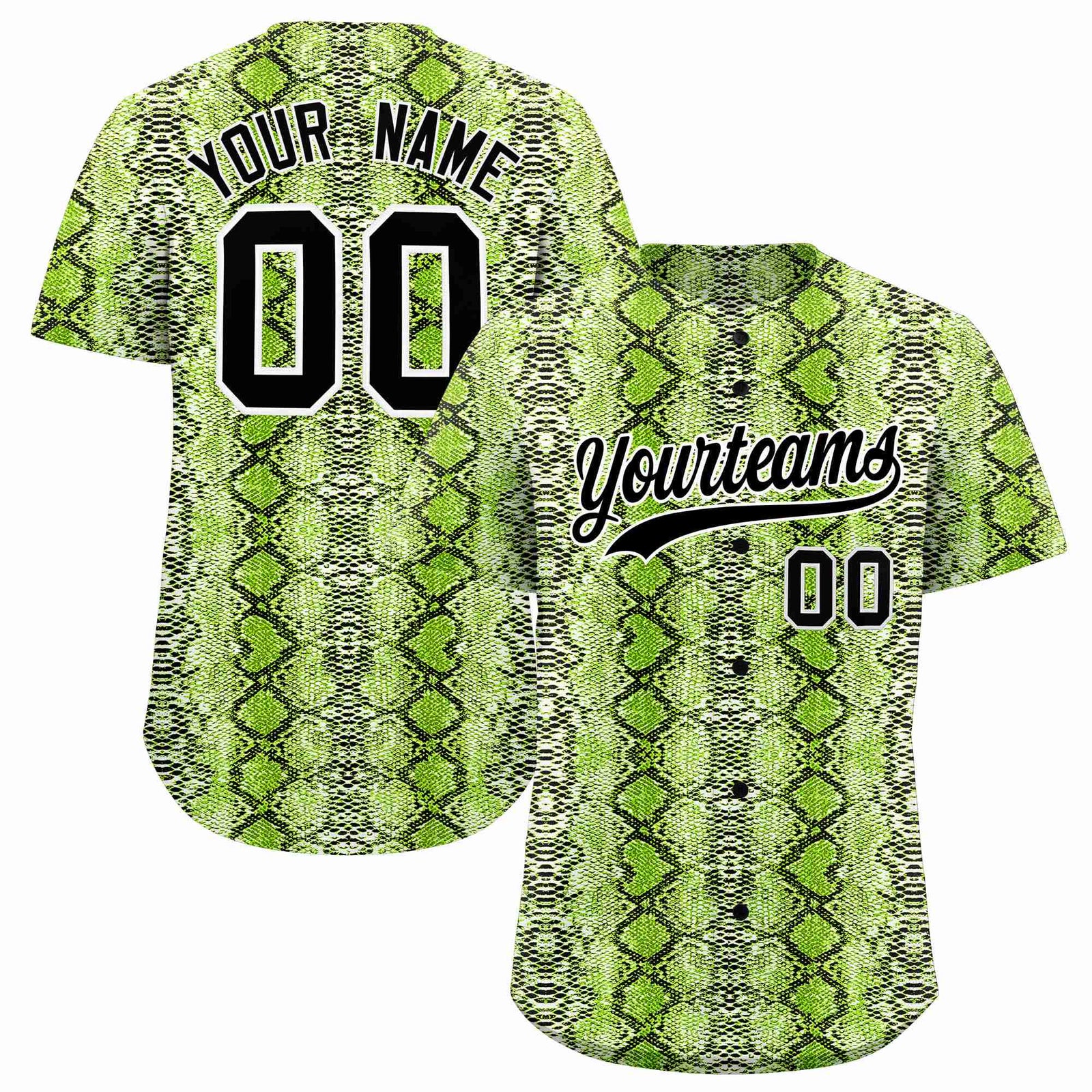 Custom Multi Color Snakeskin Pattern Authentic Baseball Jersey