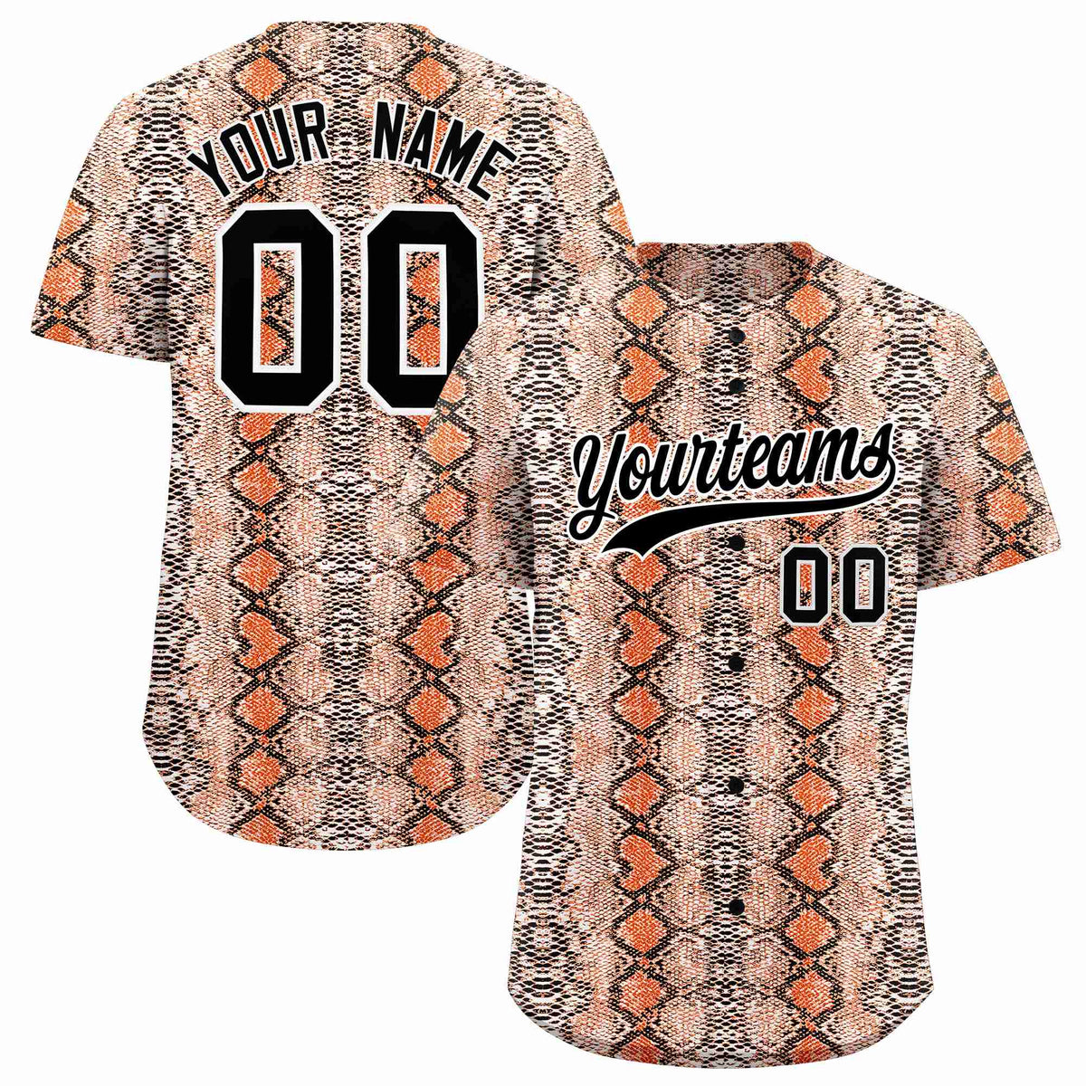 Custom Multi Color Snakeskin Pattern Authentic Baseball Jersey