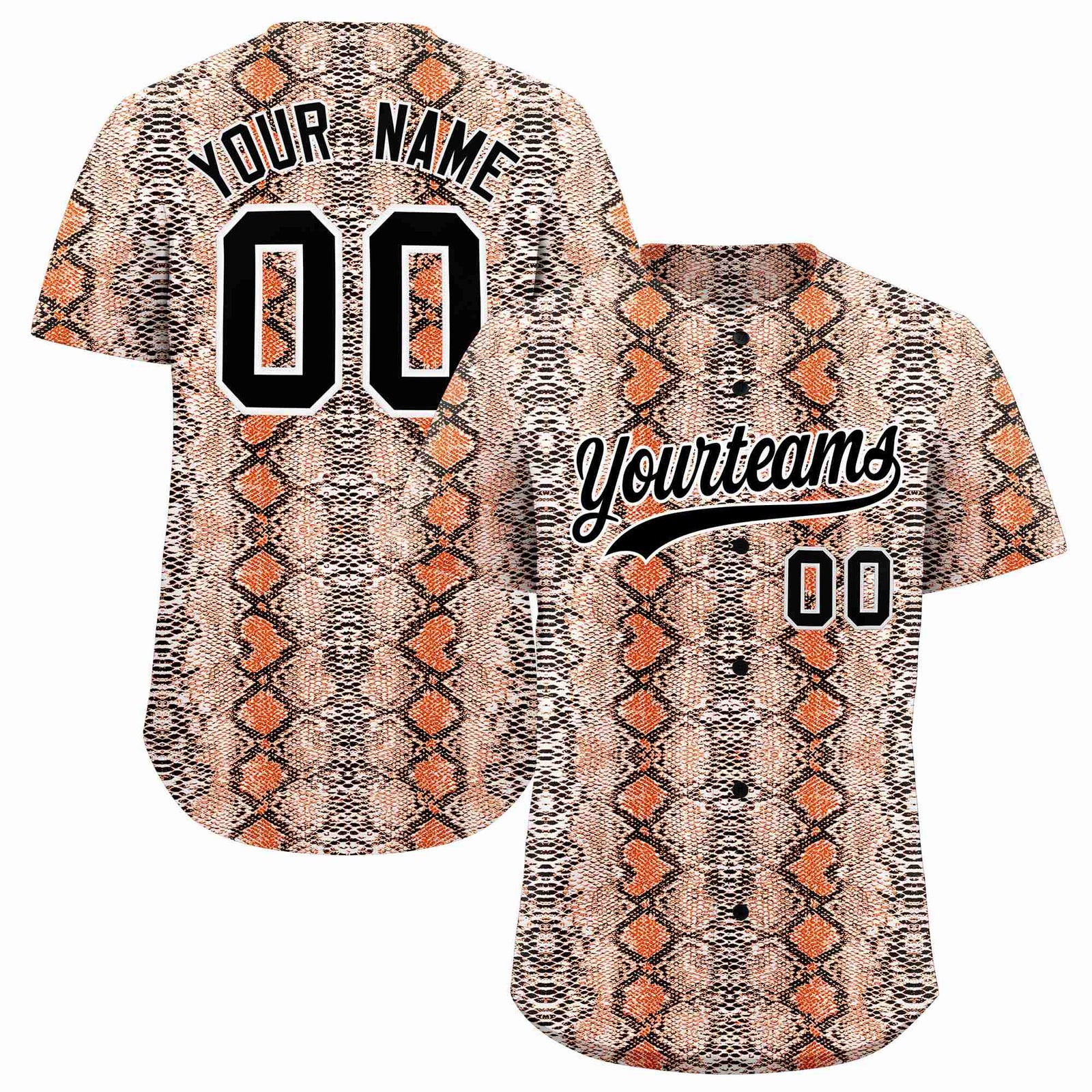 Custom Multi Color Snakeskin Pattern Authentic Baseball Jersey
