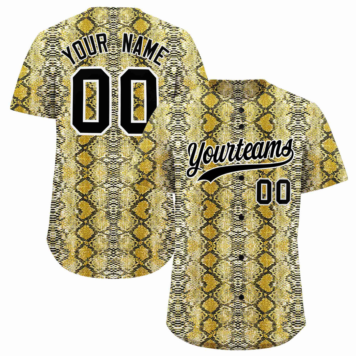 Custom Multi Color Snakeskin Pattern Authentic Baseball Jersey