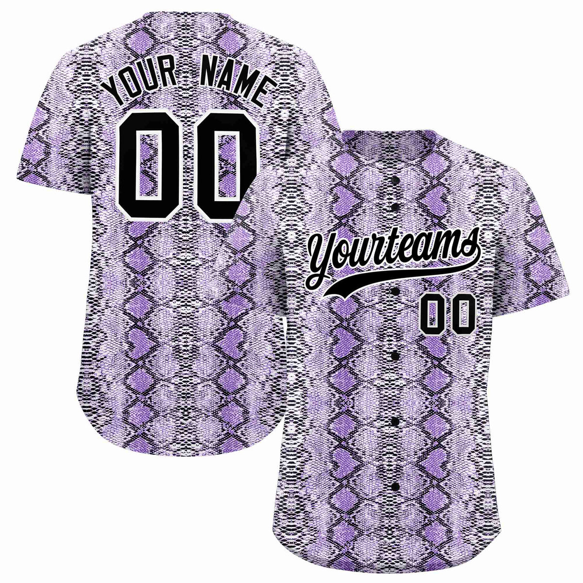 Custom Multi Color Snakeskin Pattern Authentic Baseball Jersey