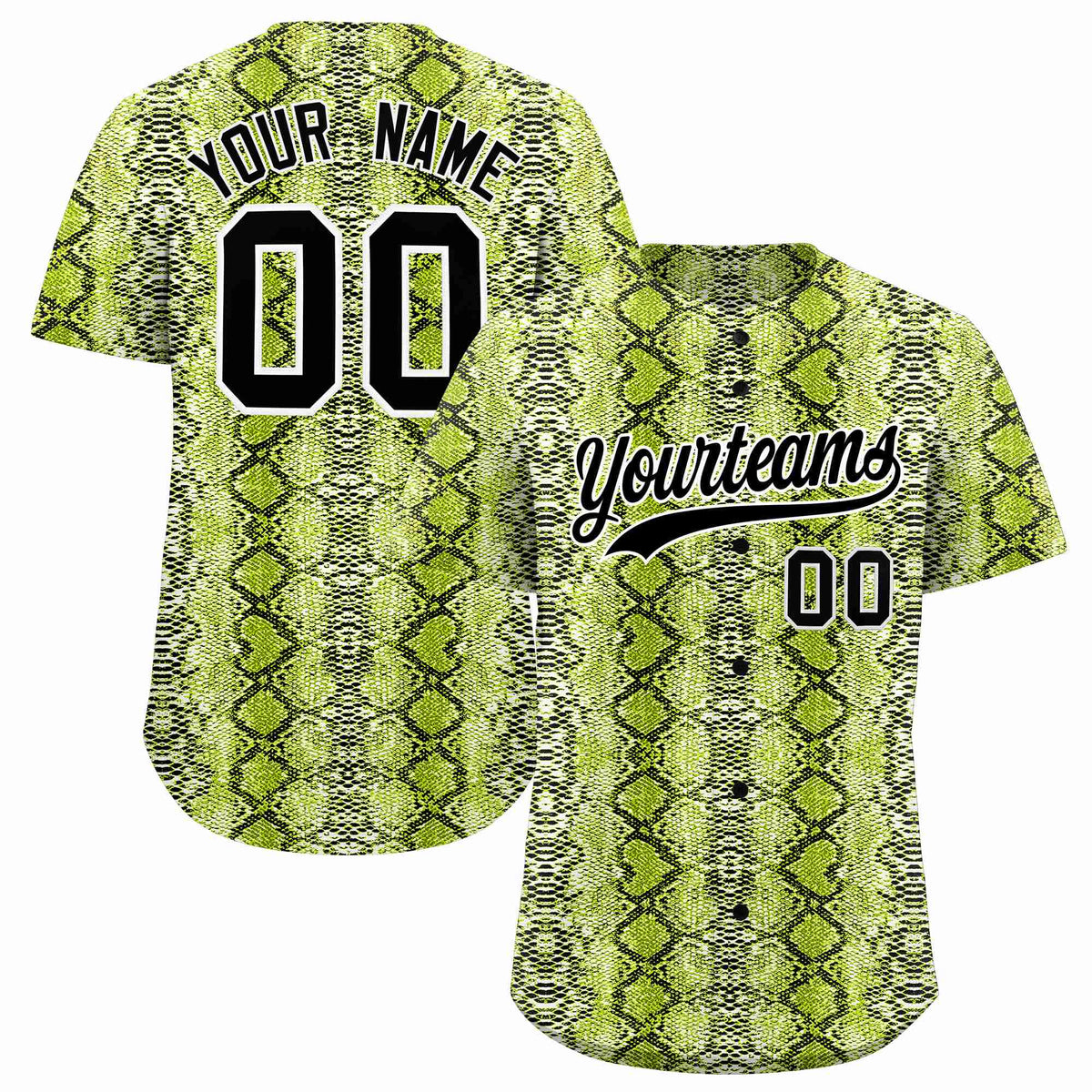 Custom Multi Color Snakeskin Pattern Authentic Baseball Jersey