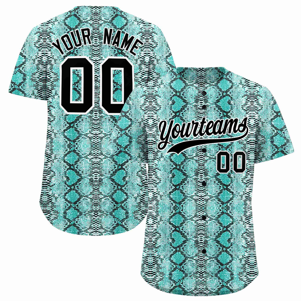 Custom Multi Color Snakeskin Pattern Authentic Baseball Jersey