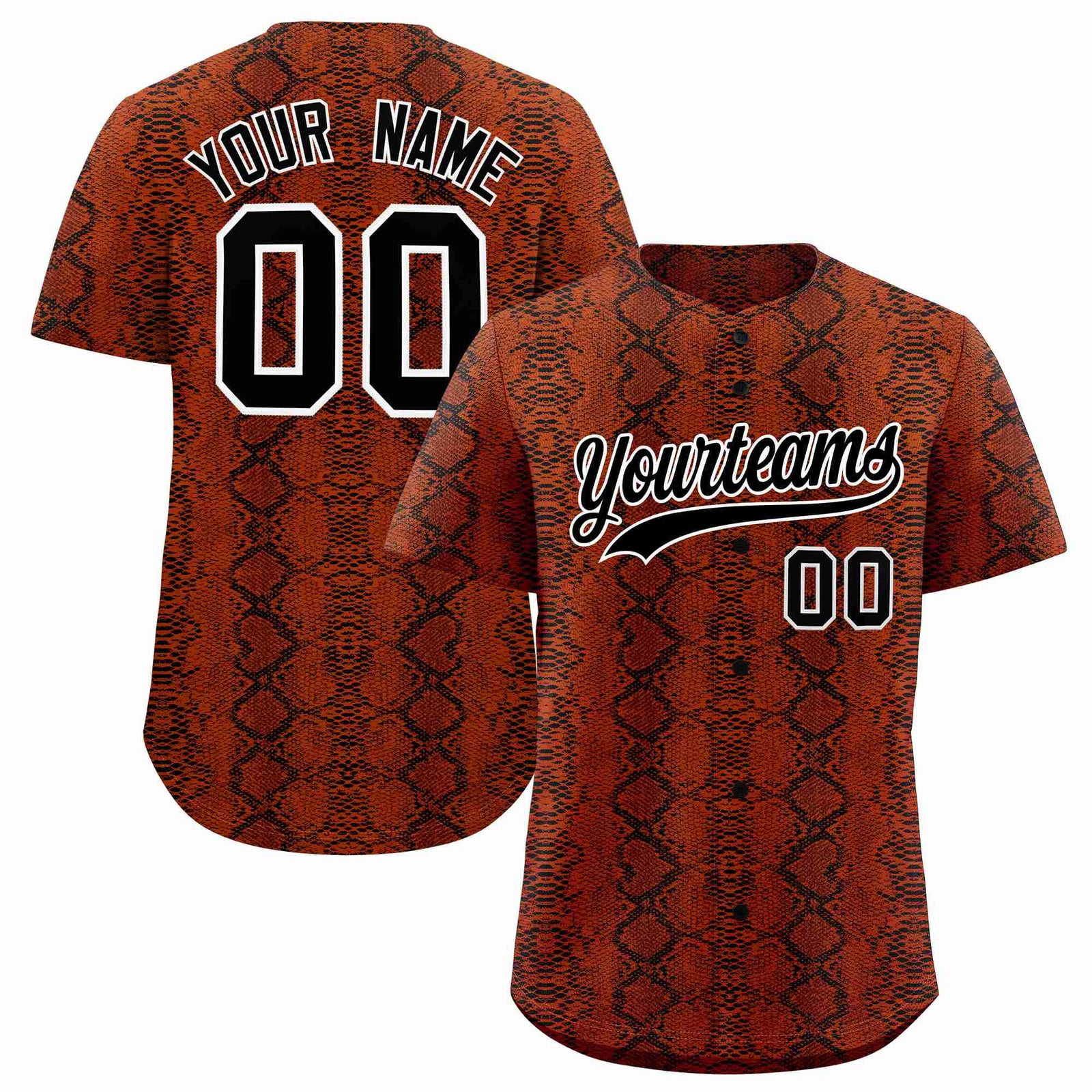 Custom Multi Color Snakeskin Pattern Authentic Baseball Jersey