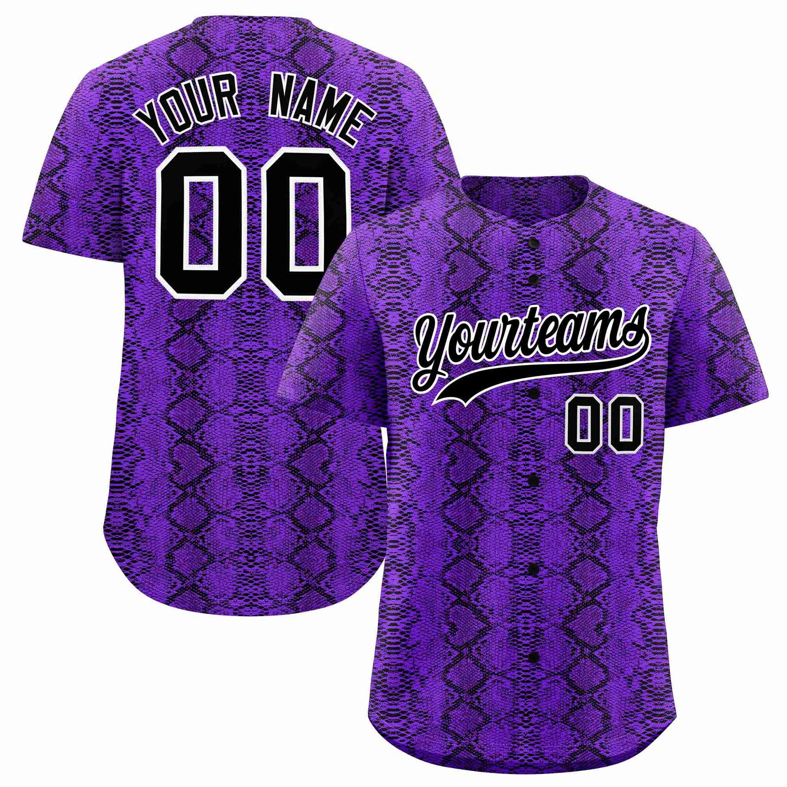 Custom Multi Color Snakeskin Pattern Authentic Baseball Jersey