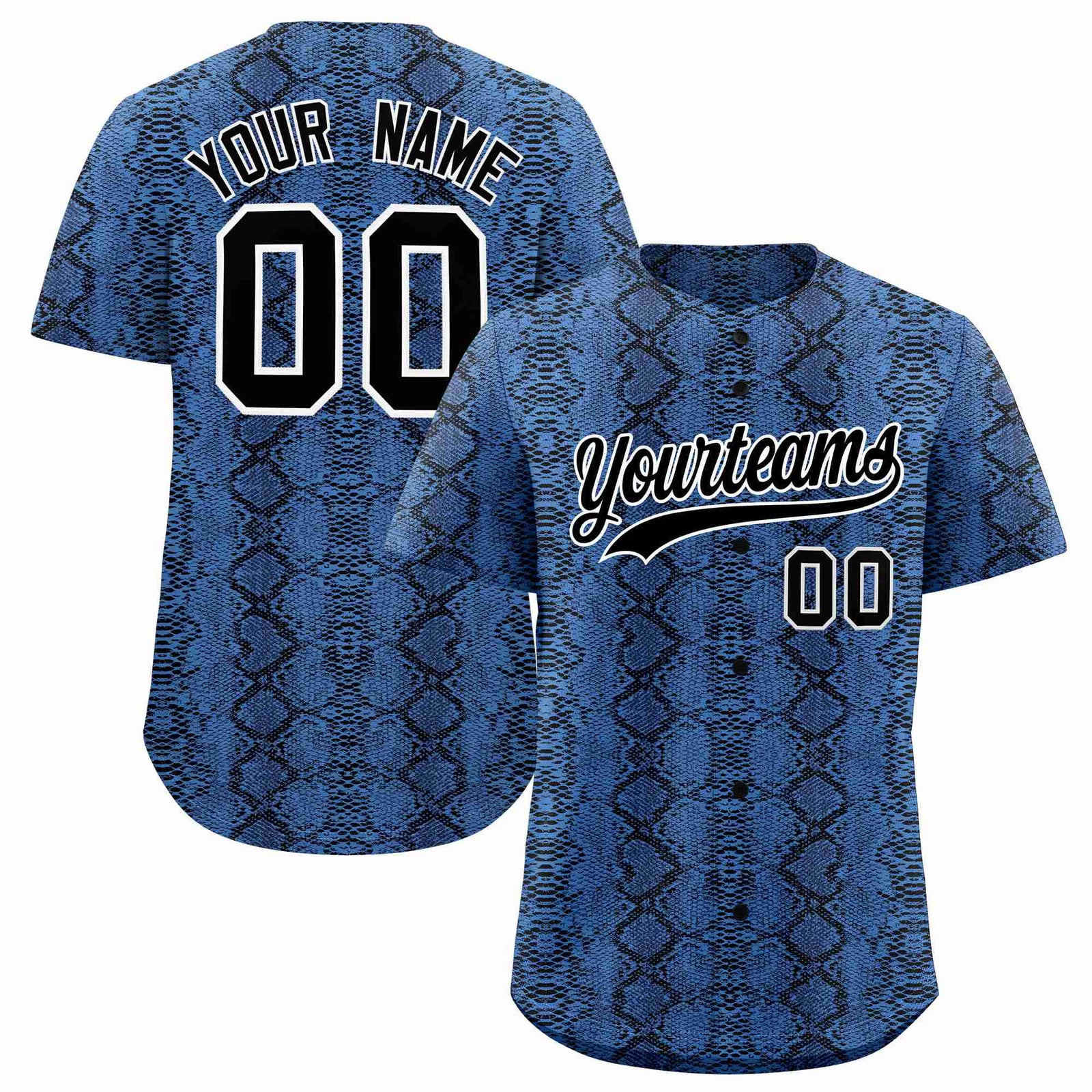 Custom Multi Color Snakeskin Pattern Authentic Baseball Jersey