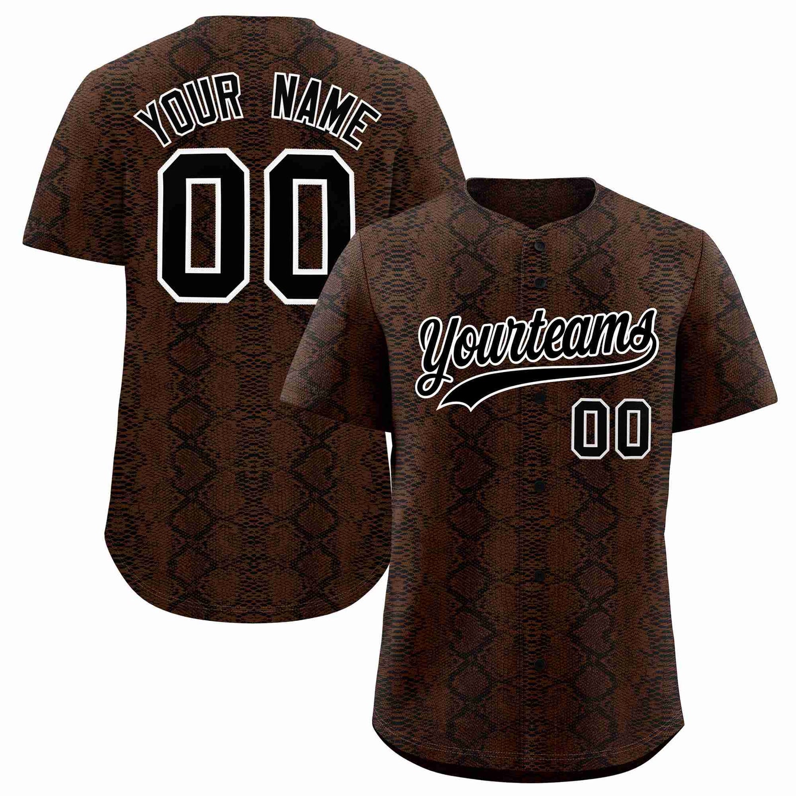 Custom Multi Color Snakeskin Pattern Authentic Baseball Jersey