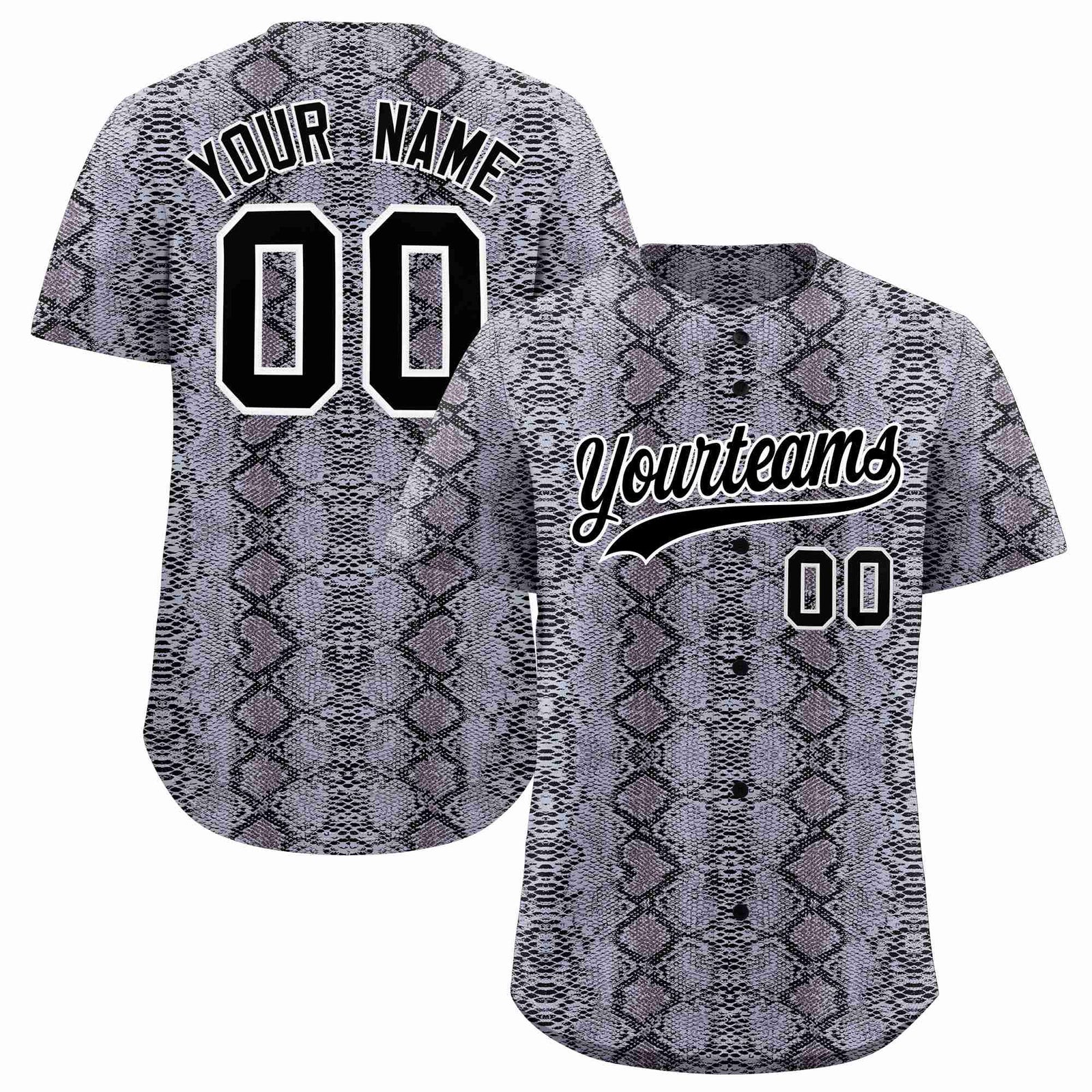 Custom Multi Color Snakeskin Pattern Authentic Baseball Jersey