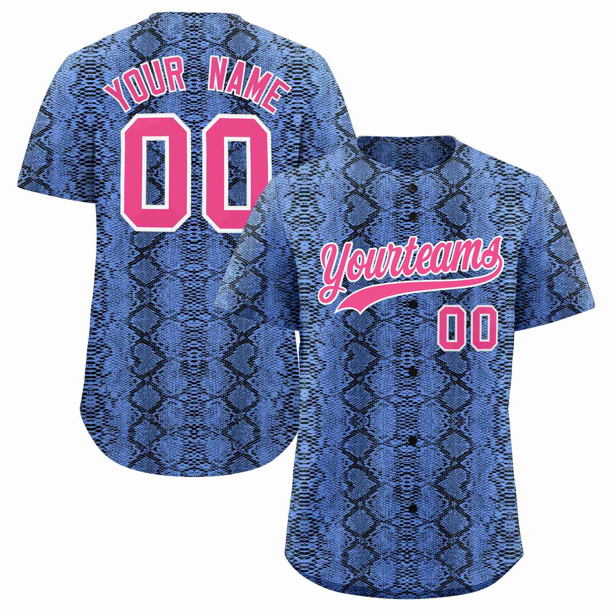 Custom Multi Color Snakeskin Pattern Authentic Baseball Jersey