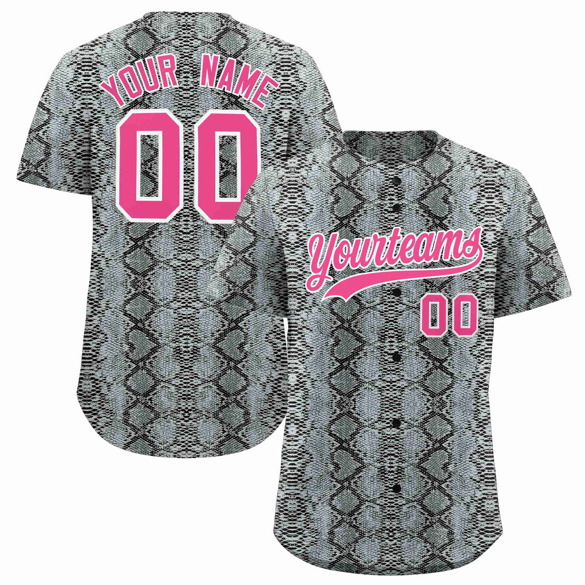 Custom Multi Color Snakeskin Pattern Authentic Baseball Jersey