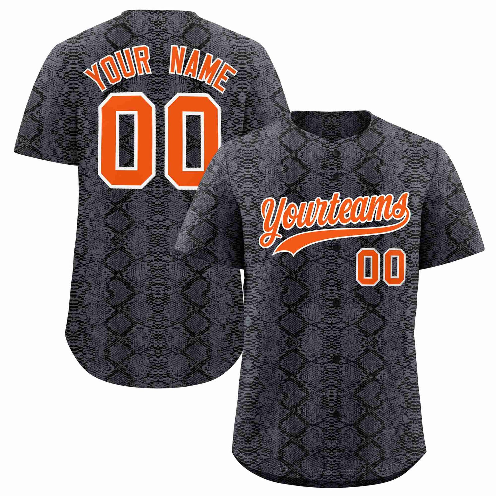 Custom Multi Color Snakeskin Pattern Authentic Baseball Jersey
