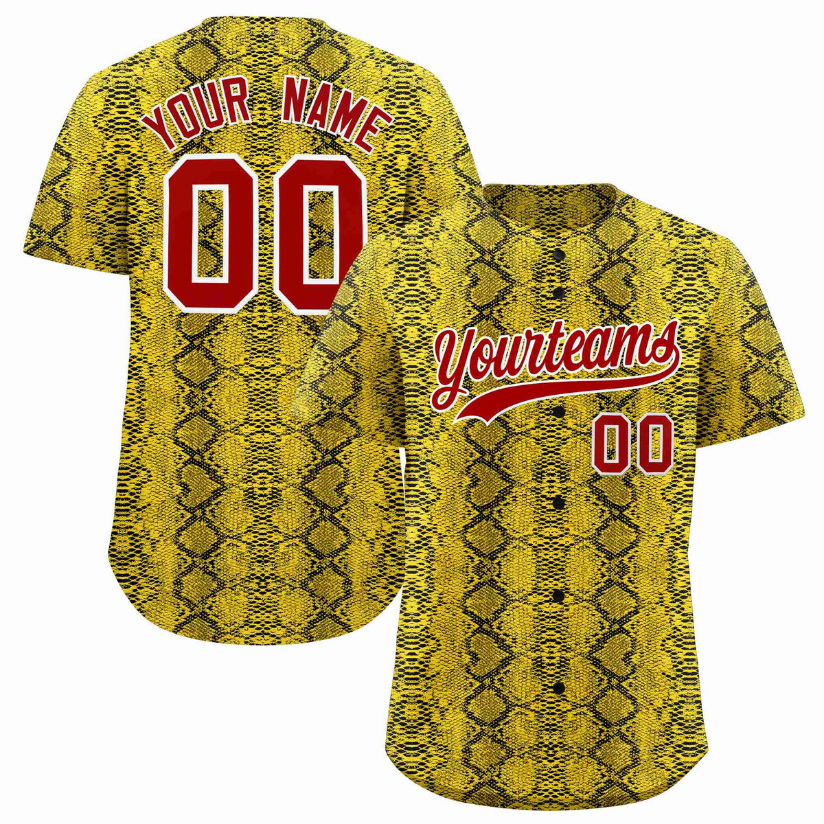 Custom Multi Color Snakeskin Pattern Authentic Baseball Jersey