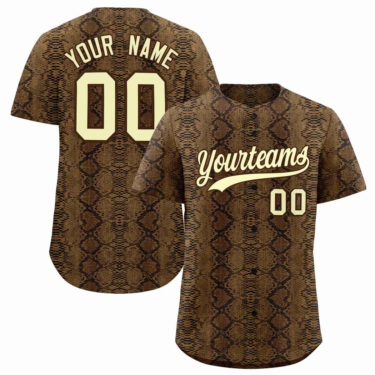 Custom Multi Color Snakeskin Pattern Authentic Baseball Jersey