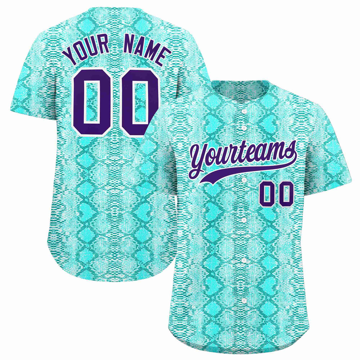 Custom Multi Color Snakeskin Pattern Authentic Baseball Jersey